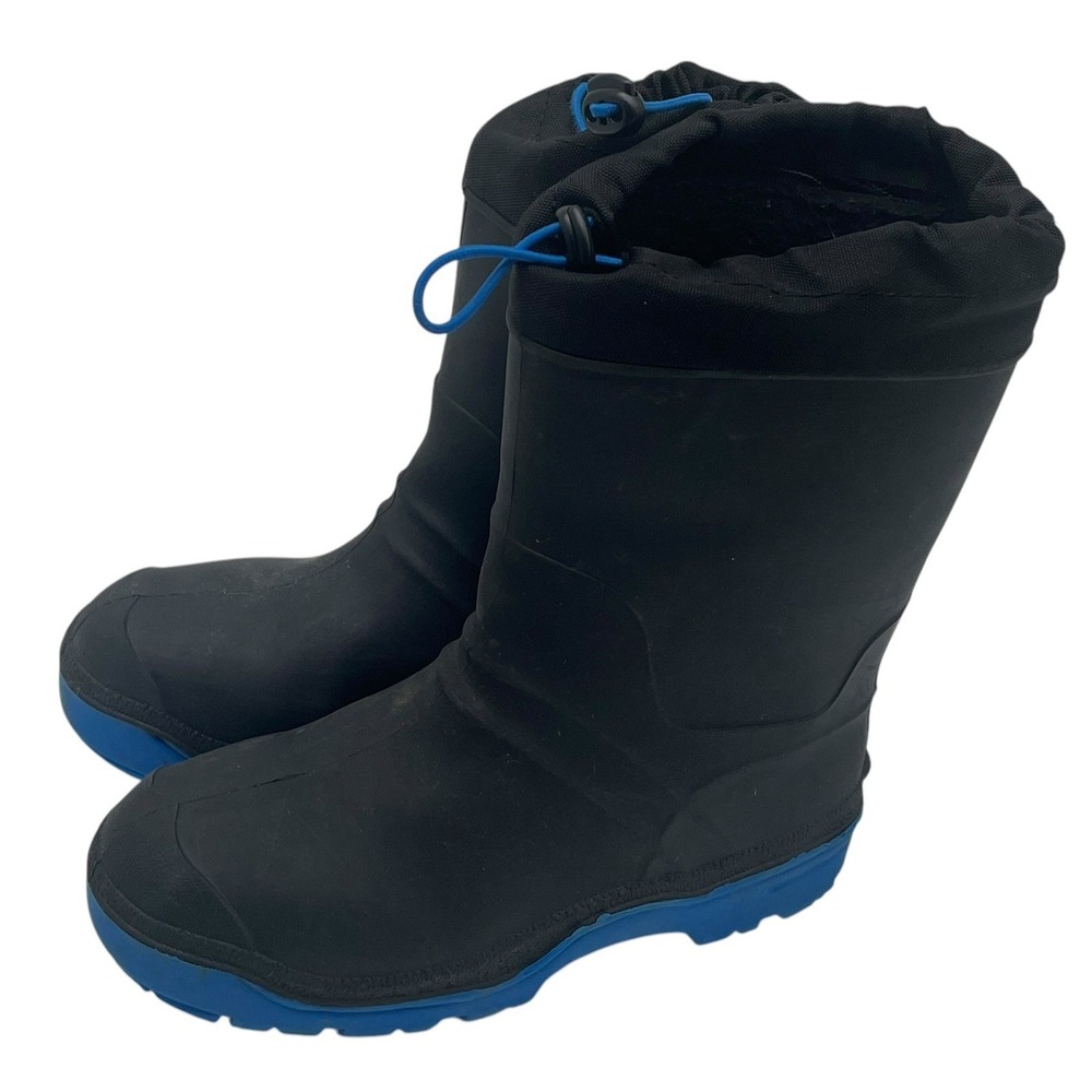 Vintage NEOS Waterproof Overshoe Winter Snow Boots Black Blue Sole Size 4B